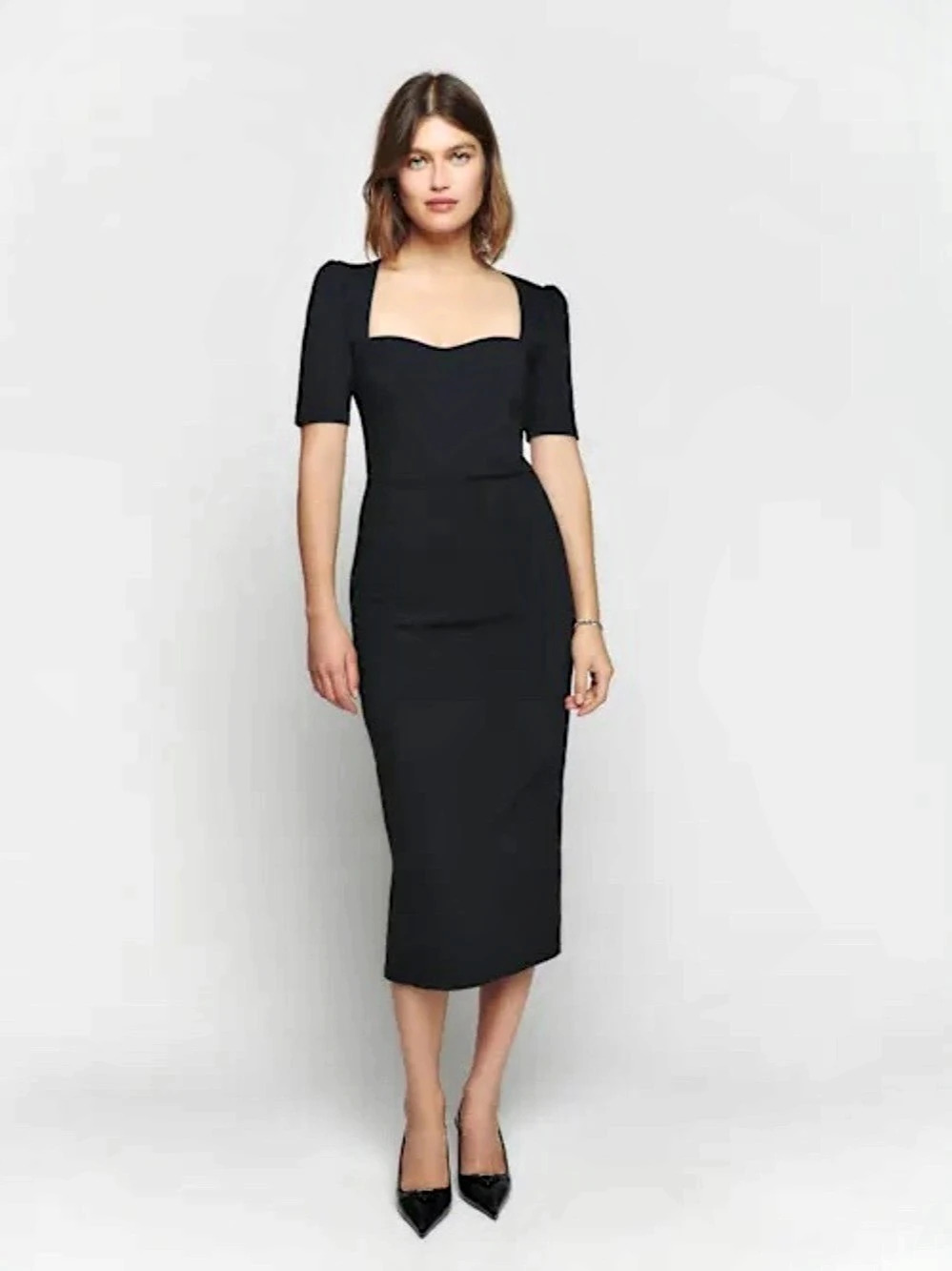 Reformation Clayten Knit Dress, Black, XL, AS-IS, Zipper Snag